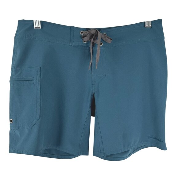 Patagonia Meridian Board Shorts Womens Size 0 Teal Beach Solid SS-1922 - Picture 1 of 10